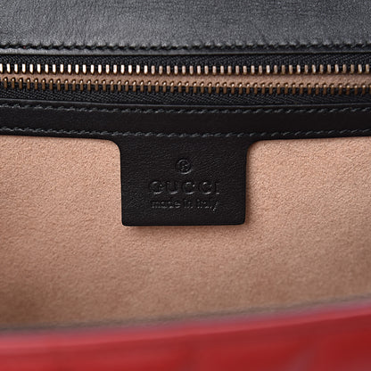 Gucci Calfskin Bamboo Trapuntata Queen Margaret Top Handle Bag Blue Agata Hibiscus Red Mystic White Sugar Pink 7 of 12