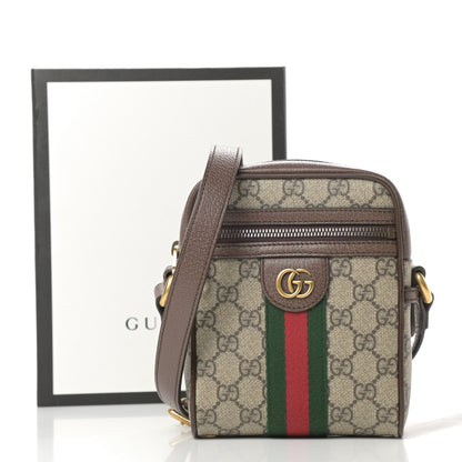Gucci GG Supreme Monogram Web Mini Ophidia Messenger Brown 11 of 11
