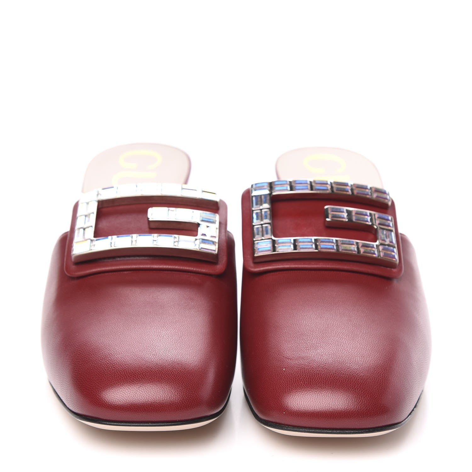 Gucci Malaga Kid Crystal Square G Madelyn Mules 37.5 Romantic Cerise 2 of 9