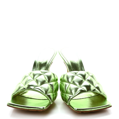 Bottega Veneta Metallic Nappa Reflection Matelasse Padded Mule Sandals 39 Pistachio 3 of 8