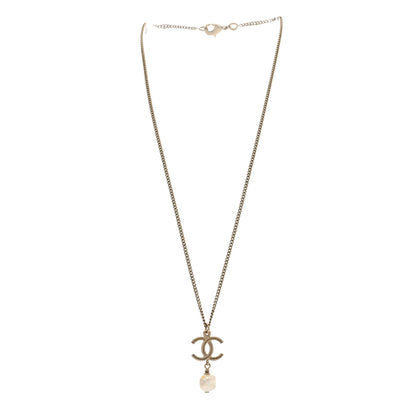 Chanel Crystal Twisted CC Drop Necklace Gold 3 of 6