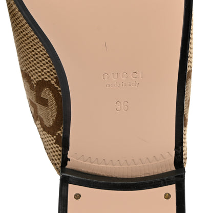 Gucci Monogram Jumbo GG Malaga Kid Womens Princetown Slippers 36 Camel Ebony New Acero Beige 8 of 9