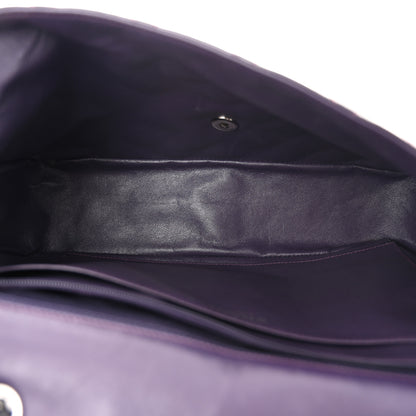 Chanel Patent Quilted Jumbo Single Flap Dark Purple 5 of 12