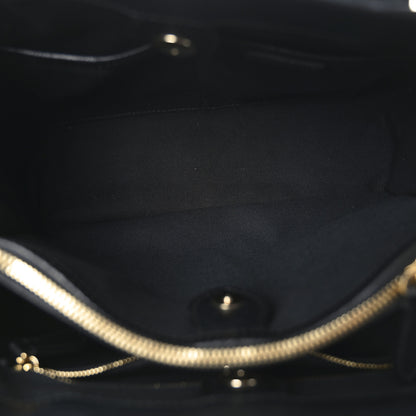 Burberry Derby Calfskin House Check Medium Banner Tote Black 5 of 8