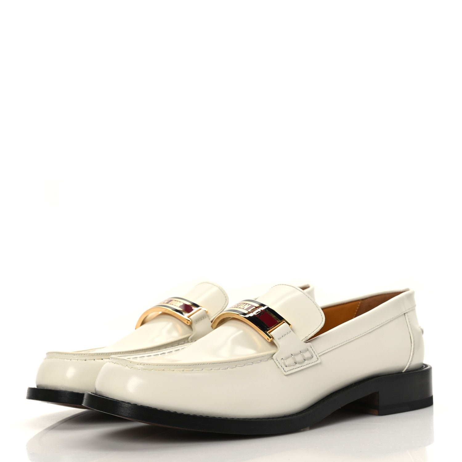 Christian Dior Brushed Calfskin Dior Code 15mm Loafers 40 Off White 3 of 8