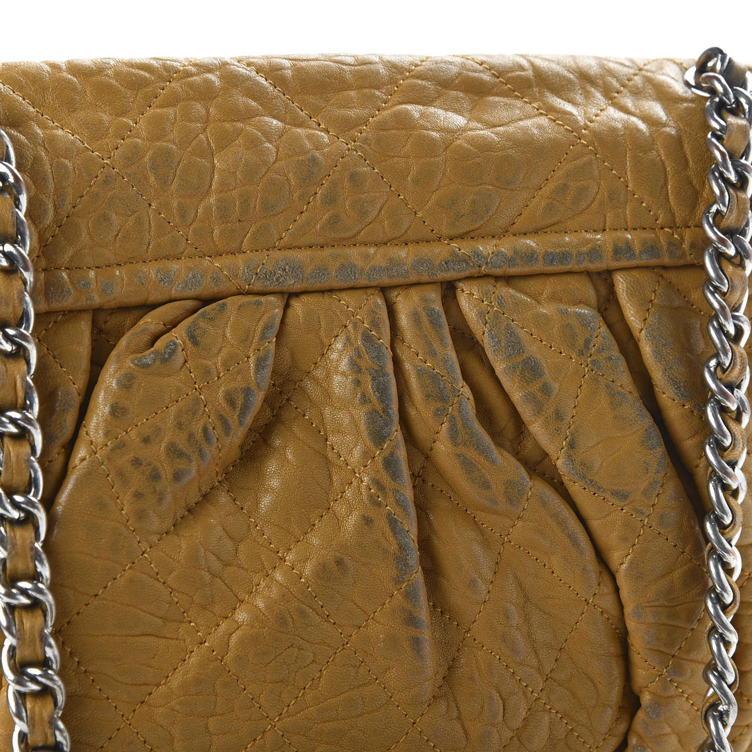 Chanel Washed Lambskin Quilted Large Chain Around Messenger Dark Beige 13 of 19