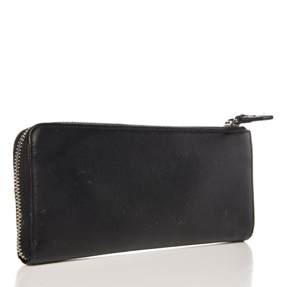 Prada Saffiano Zip Around Wallet Nero Black 3 of 13