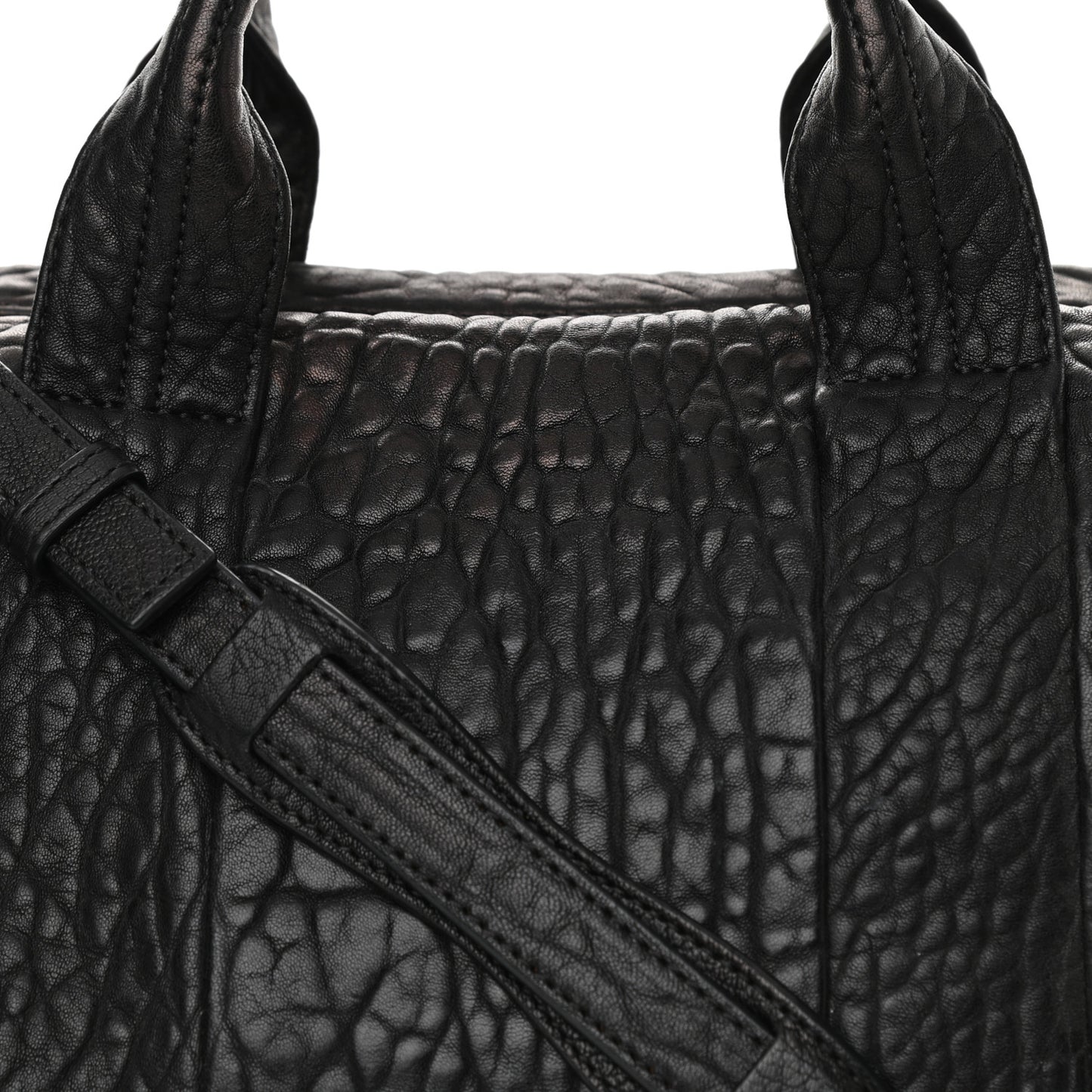 Pebbled Lambskin Rocco Black Rose Gold Hardware