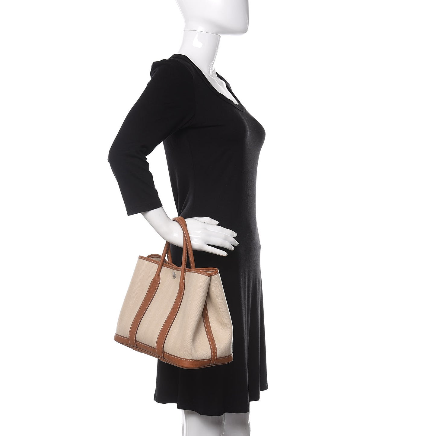 Grand Chevron Weave Negonda Garden Party 30 TPM Tote Craie Gold