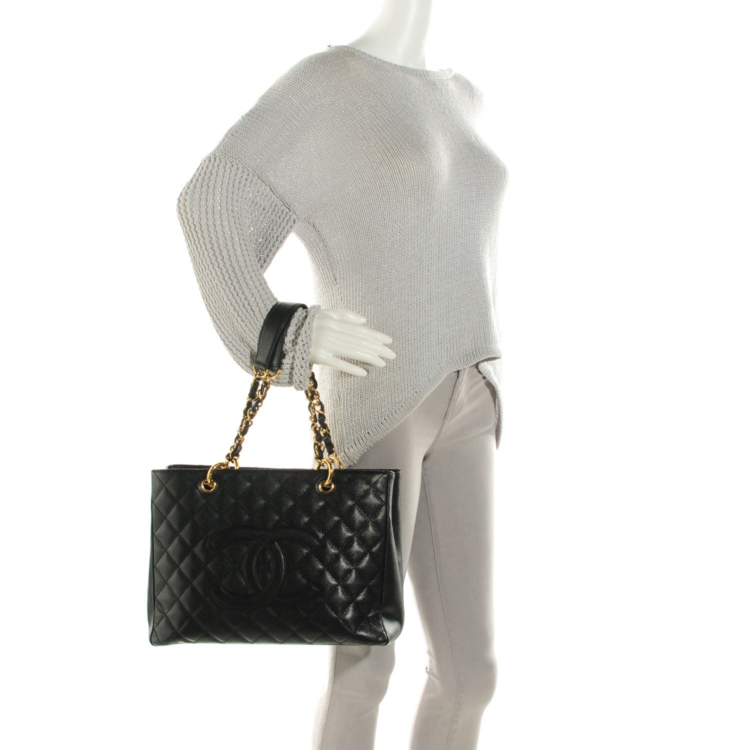 Chanel Caviar Quilted Grand Shopping Tote GST Black 2 of 7