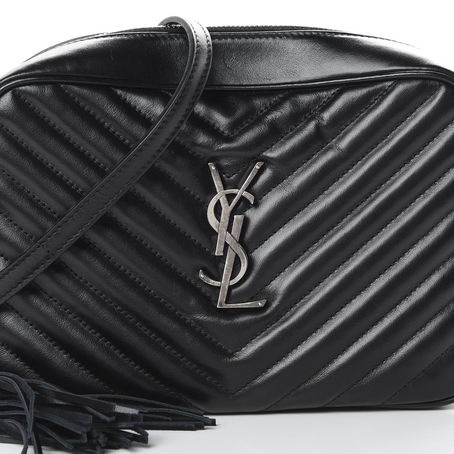 Saint Laurent Calfskin Matelasse Monogram Lou Camera Bag Black 8 of 14
