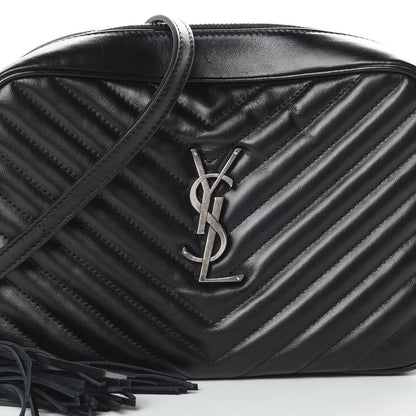 Saint Laurent Calfskin Matelasse Monogram Lou Camera Bag Black 8 of 14