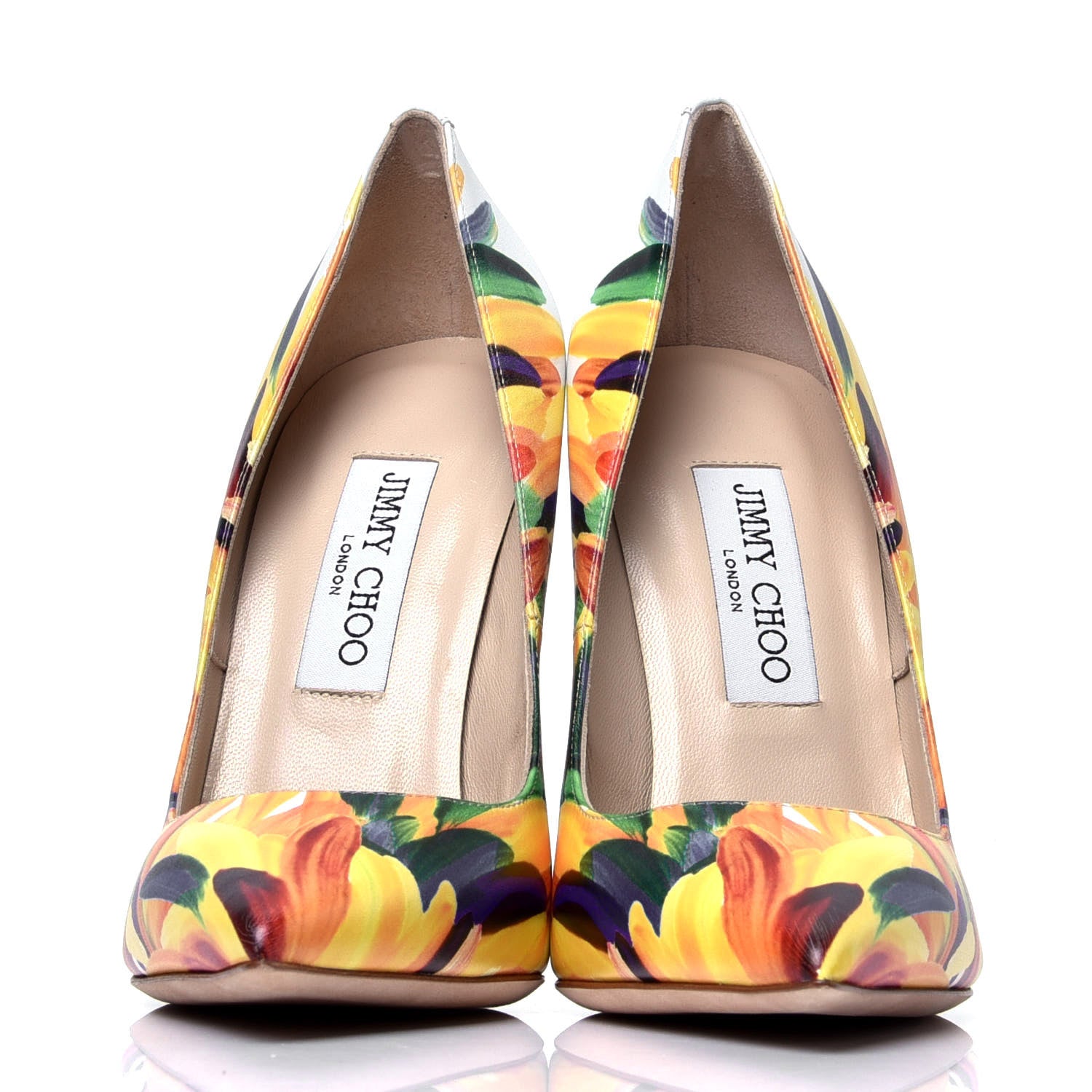 Jimmy Choo Calfskin Feather Printed Anouk Pumps 37.5 Multicolor 2 of 6