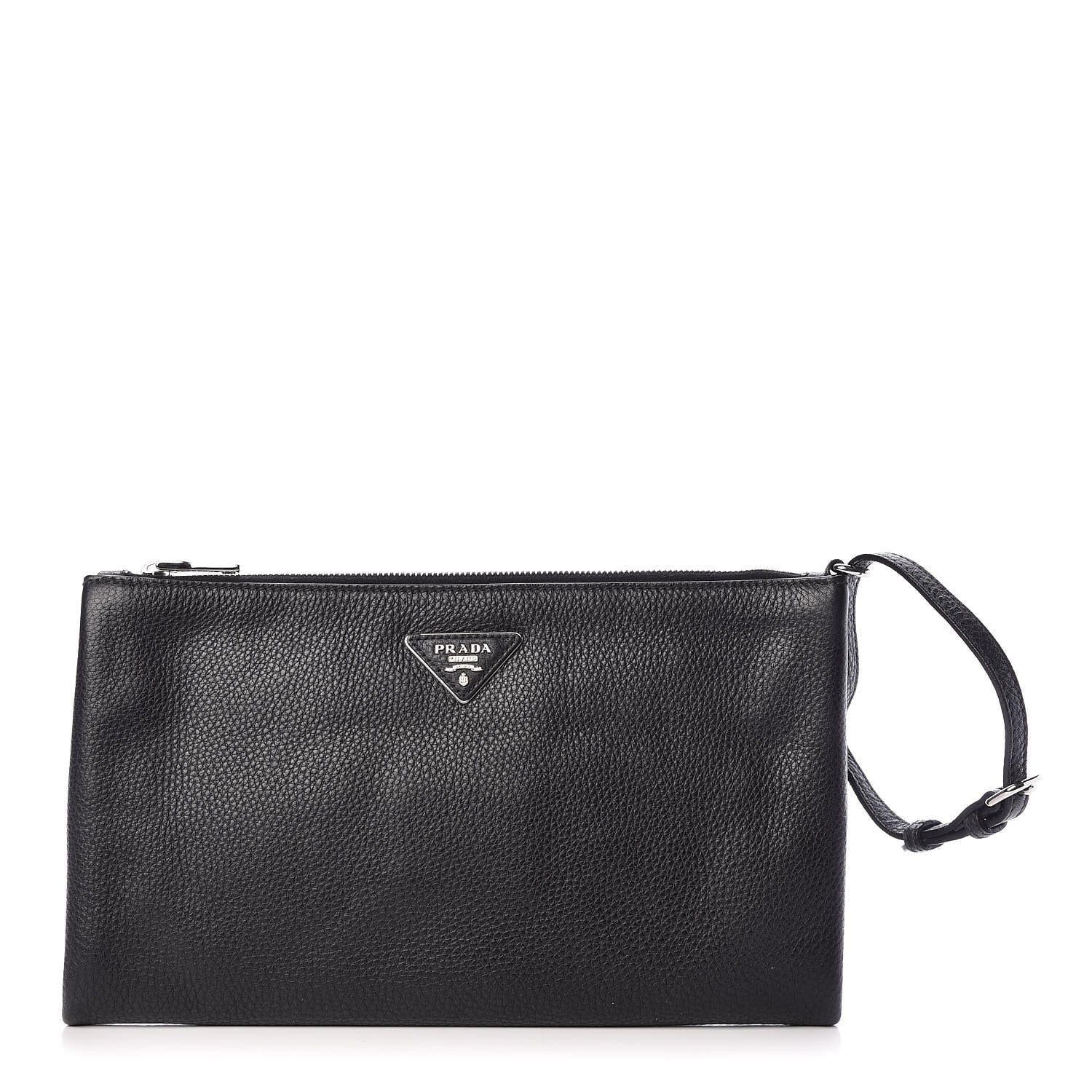 Prada Vitello Daino Clutch Black 1 of 10