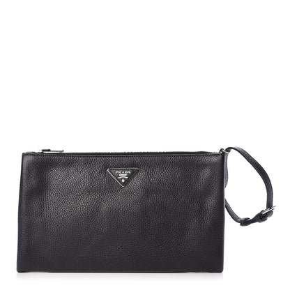 Prada Vitello Daino Clutch Black 1 of 10
