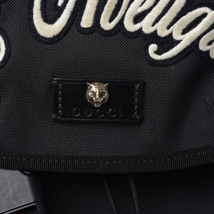 Gucci Techno Canvas Web L'Aveugle Par Amour Embroidered Double Buckle Backpack Black 6 of 8