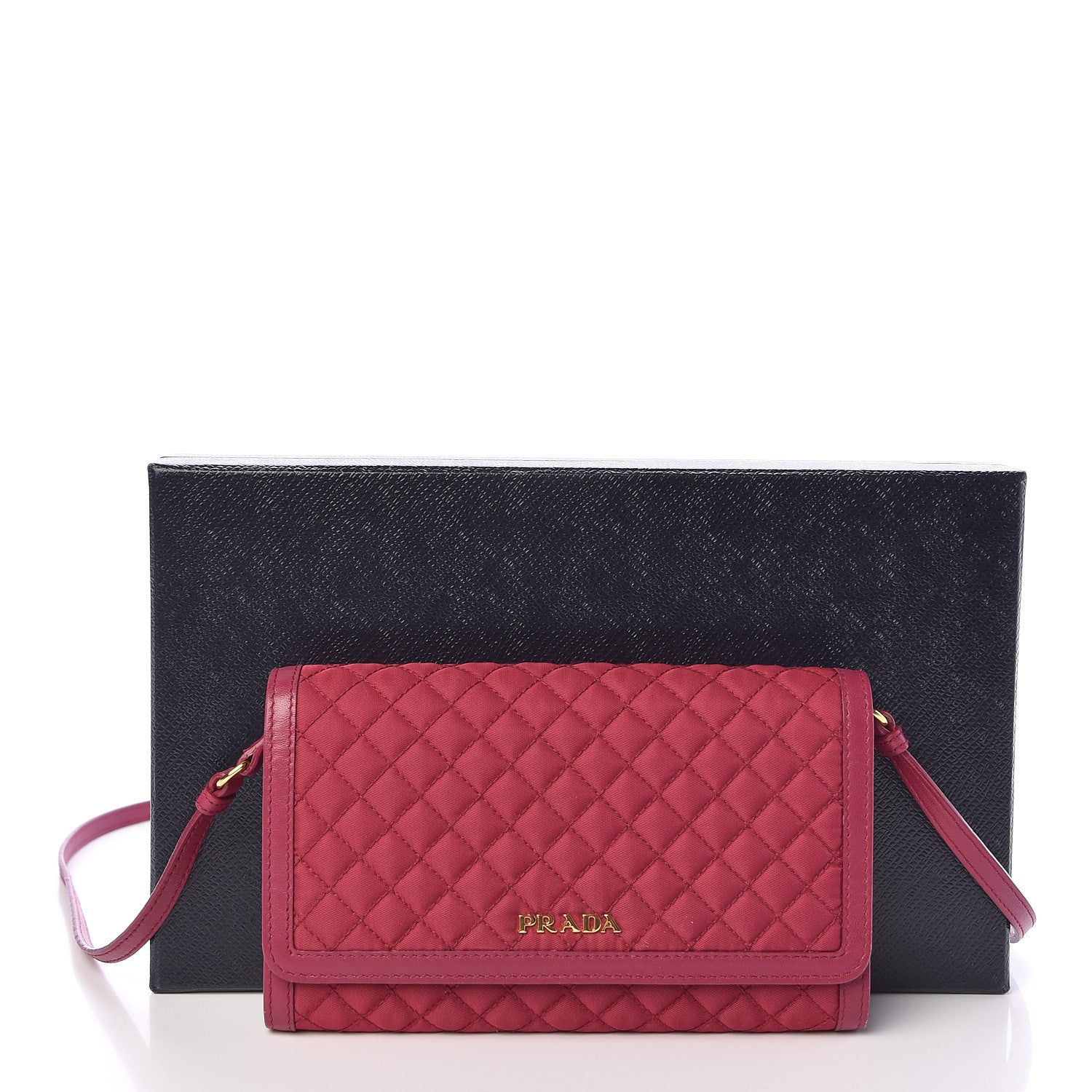 Prada Tessuto Quilted Mini Crossbody Wallet Ibisco 11 of 11