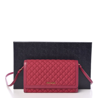 Prada Tessuto Quilted Mini Crossbody Wallet Ibisco 11 of 11