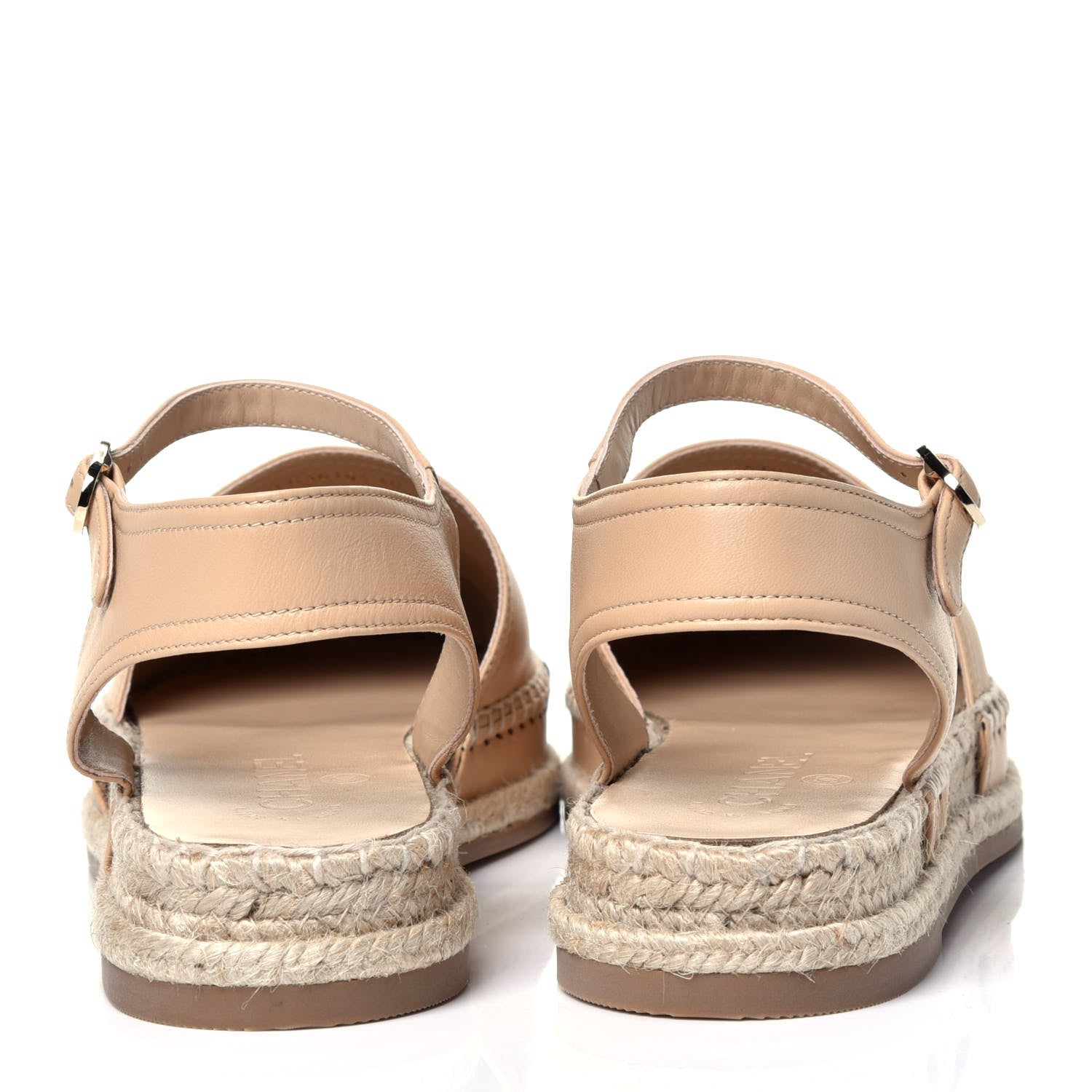 Chanel Lambskin Cap Toe CC Espadrille Sandals 40 Beige Black 5 of 10