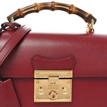 Gucci Azalea Calfskin Small Padlock Bamboo Shoulder Bag Romantic Cerise 8 of 11