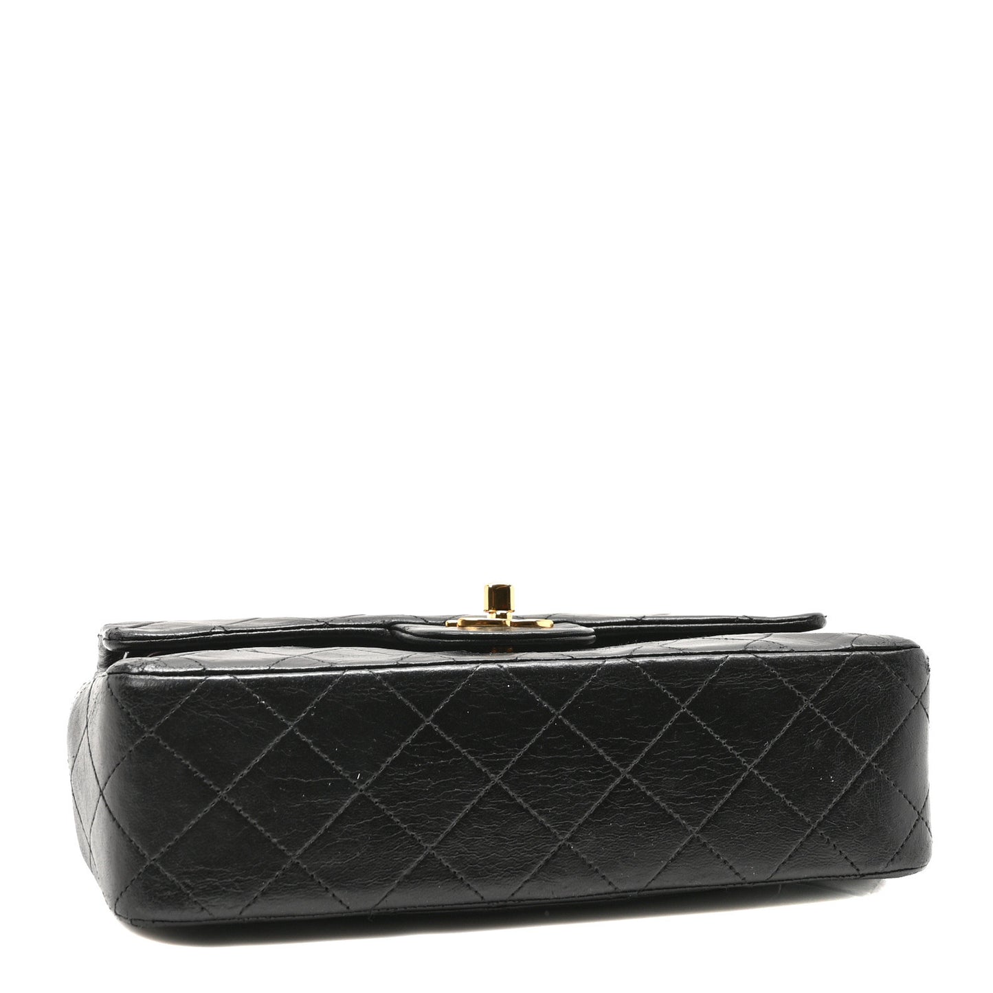 Lambskin Quilted Small Double Flap Black