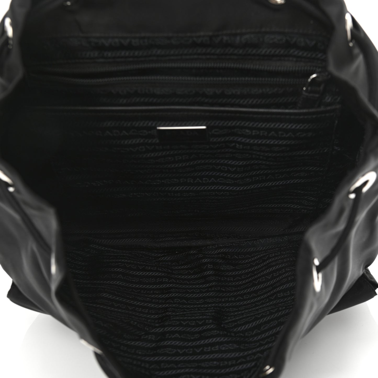 Tessuto Nylon Saffiano Medium Backpack Black