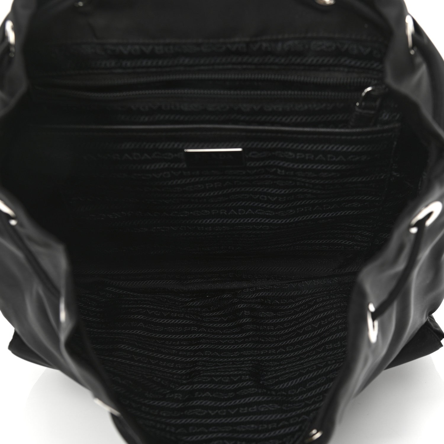 Prada Tessuto Nylon Saffiano Medium Backpack Black 5 of 9