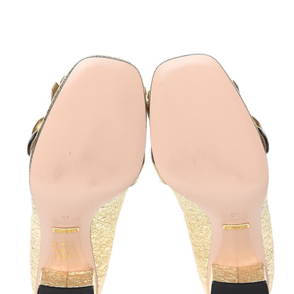 Gucci Galassia GG Marmont Fringe 50mm Loafer Pumps 39 Platino 6 of 12