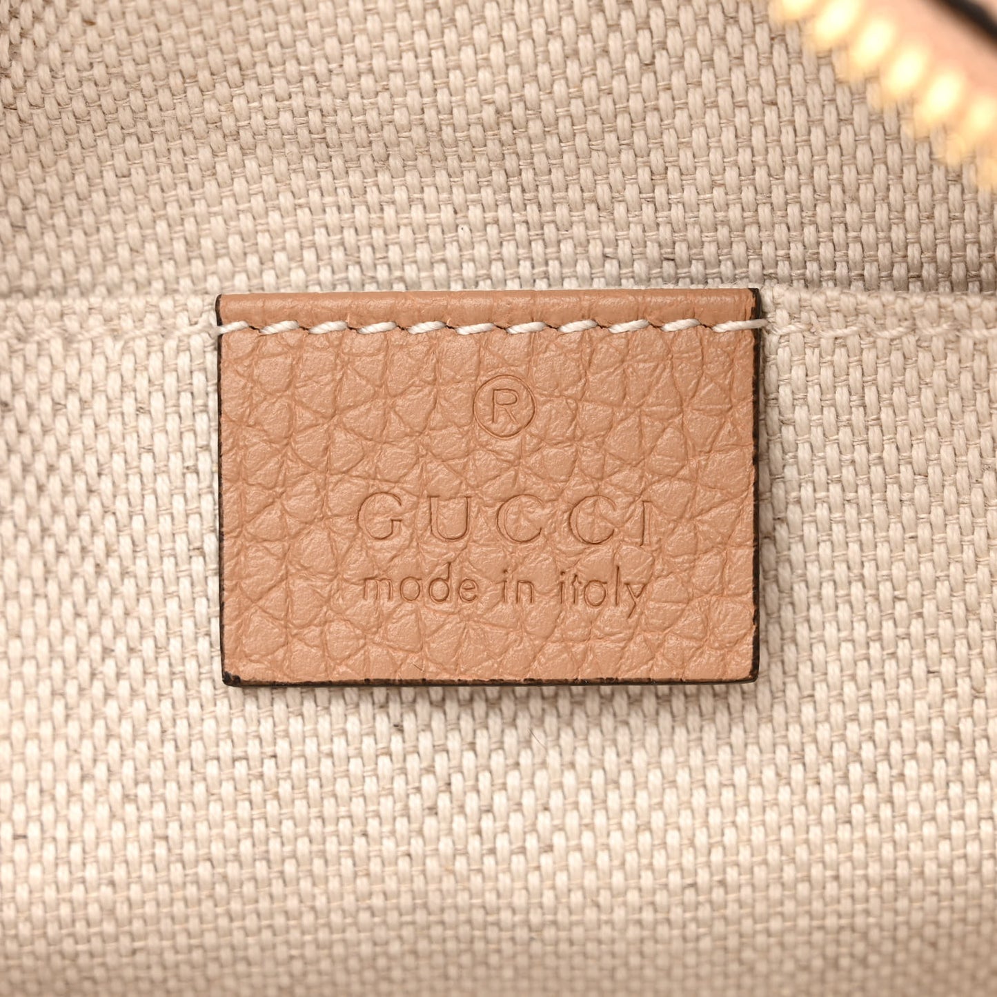 Pebbled Calfskin Small Soho Disco Bag Camelia