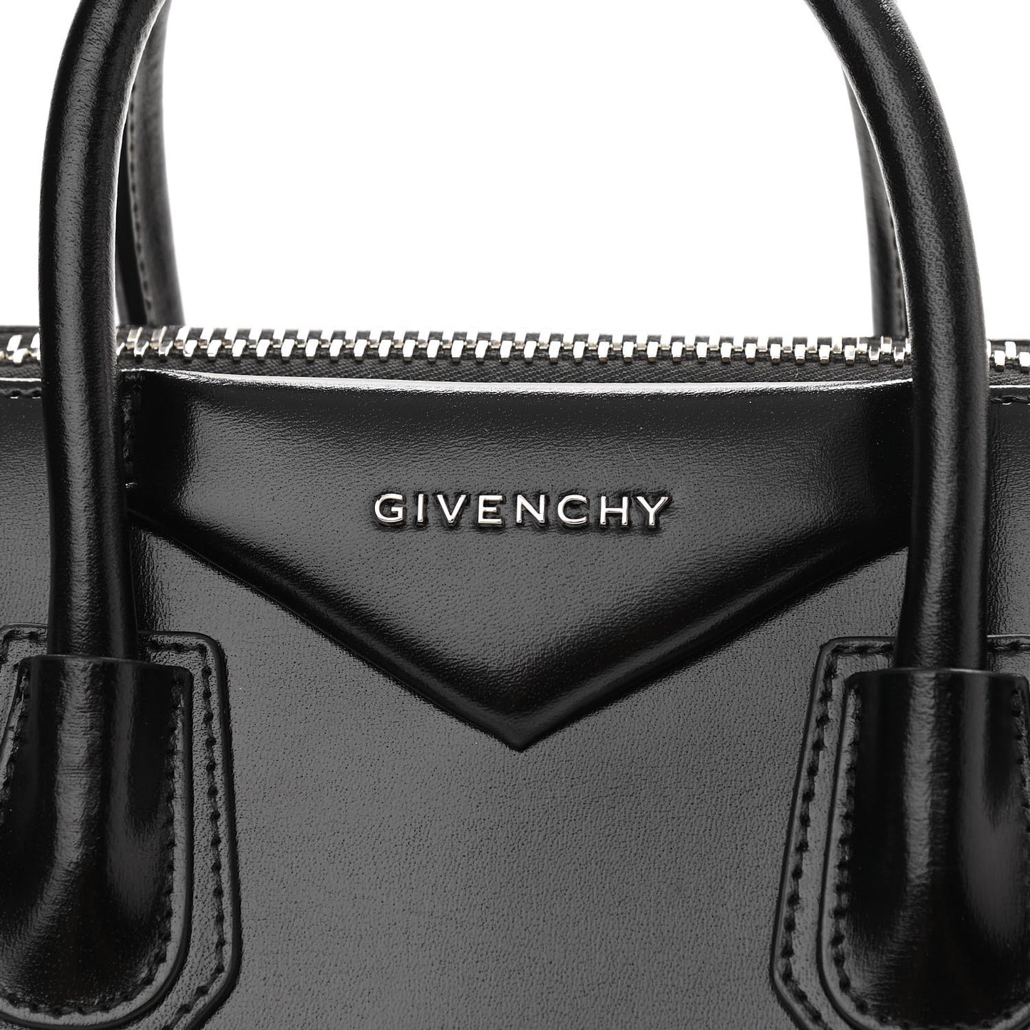 Shiny Lord Calfskin Small Antigona Black