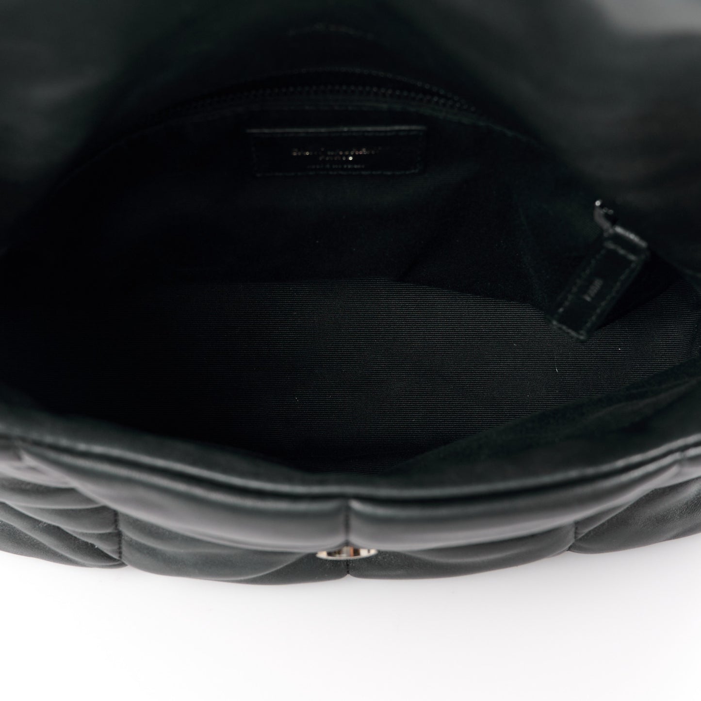 Lambskin Quilted Monogram Monochrome Small Loulou Puffer Chain Satchel Black