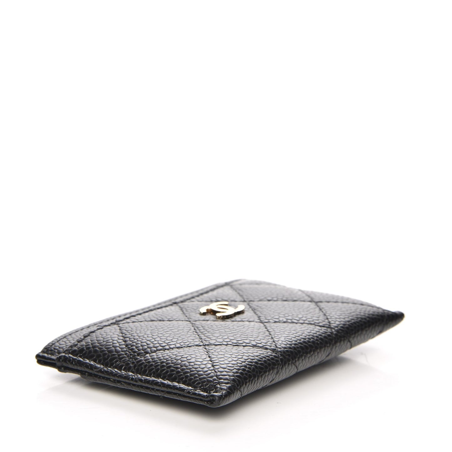 Caviar Quilted Card Holder Black