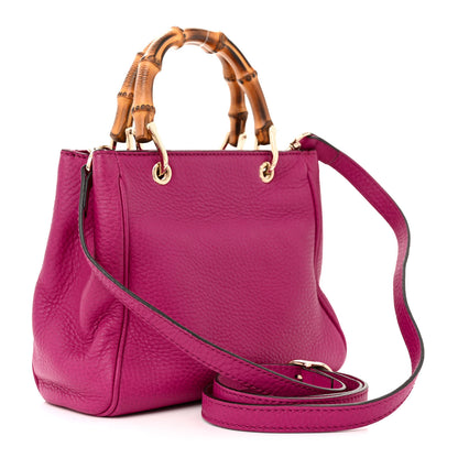 Gucci Calfskin Mini Bamboo Shopper Tote Bright Bougainvillea 3 of 12
