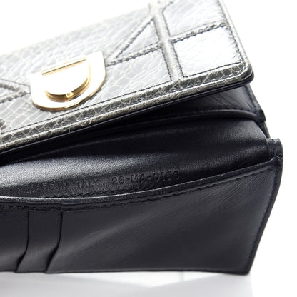 Christian Dior Ceramic Effect Deerskin Cannage Diorama Elancee Wallet Dark Grey 7 of 7
