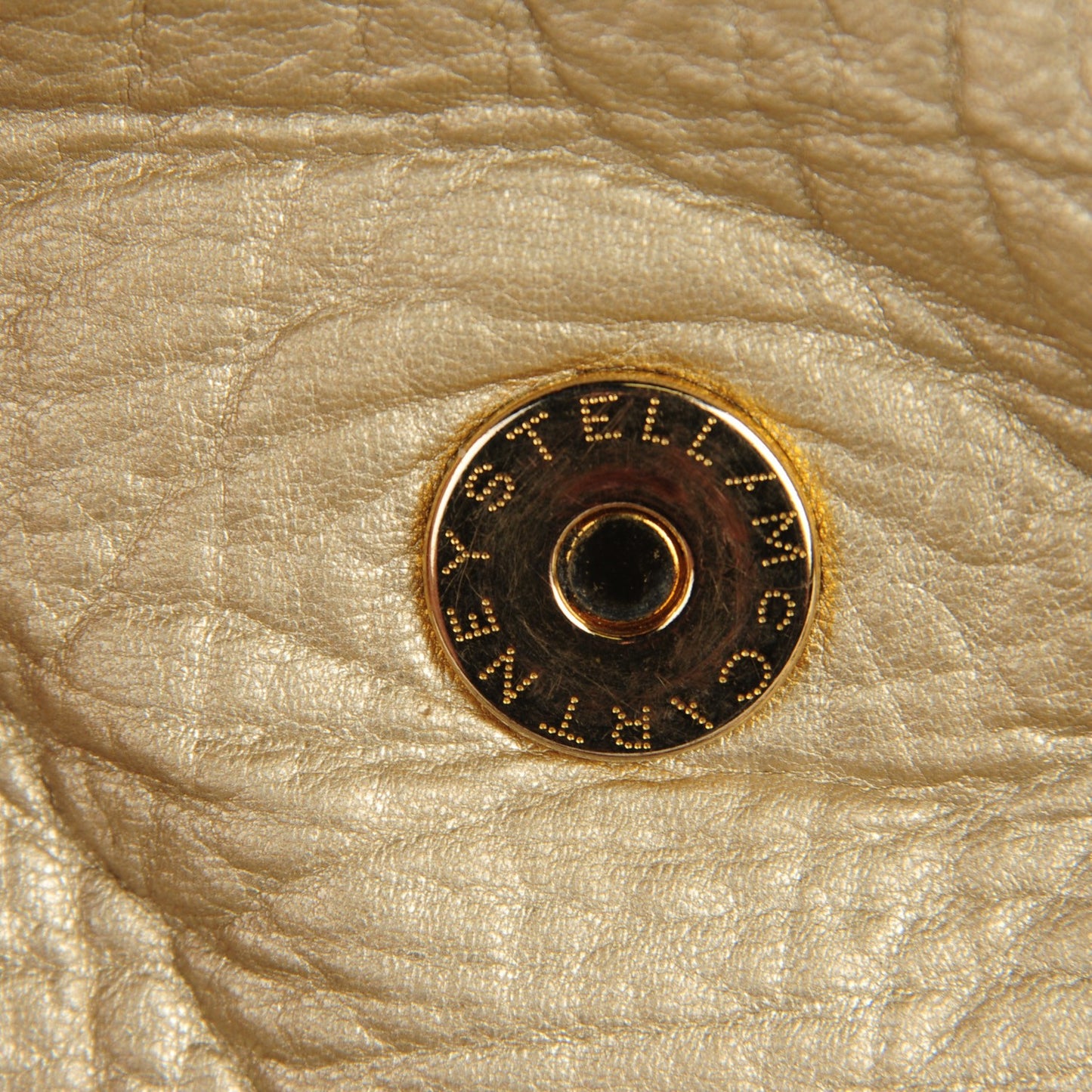 Metallic Woven Boucle Fold Over Falabella Tote Gold