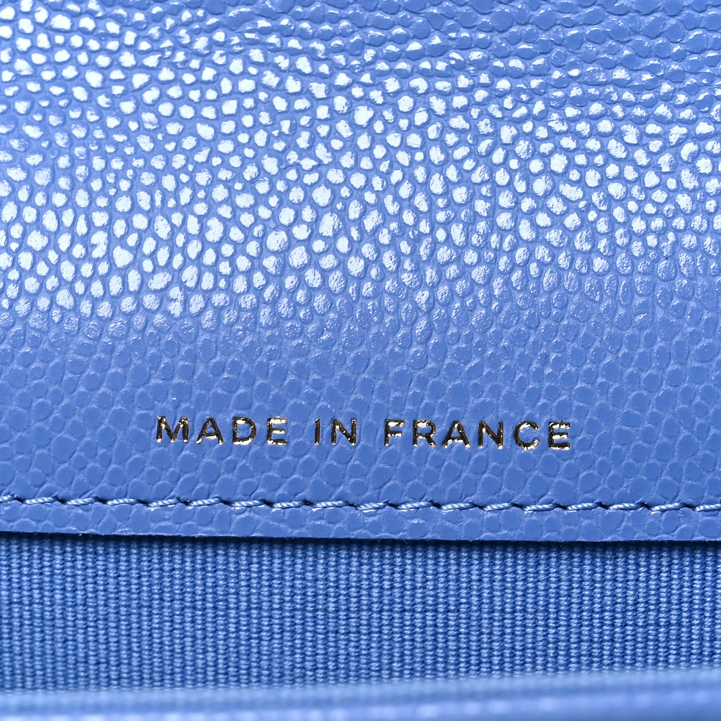 Caviar Quilted Flap Card Holder Wallet Blue