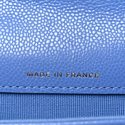 Chanel Caviar Quilted Flap Card Holder Wallet Blue 8 of 10