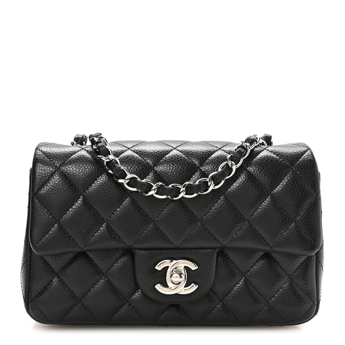 Caviar Quilted Mini Rectangular Flap Black