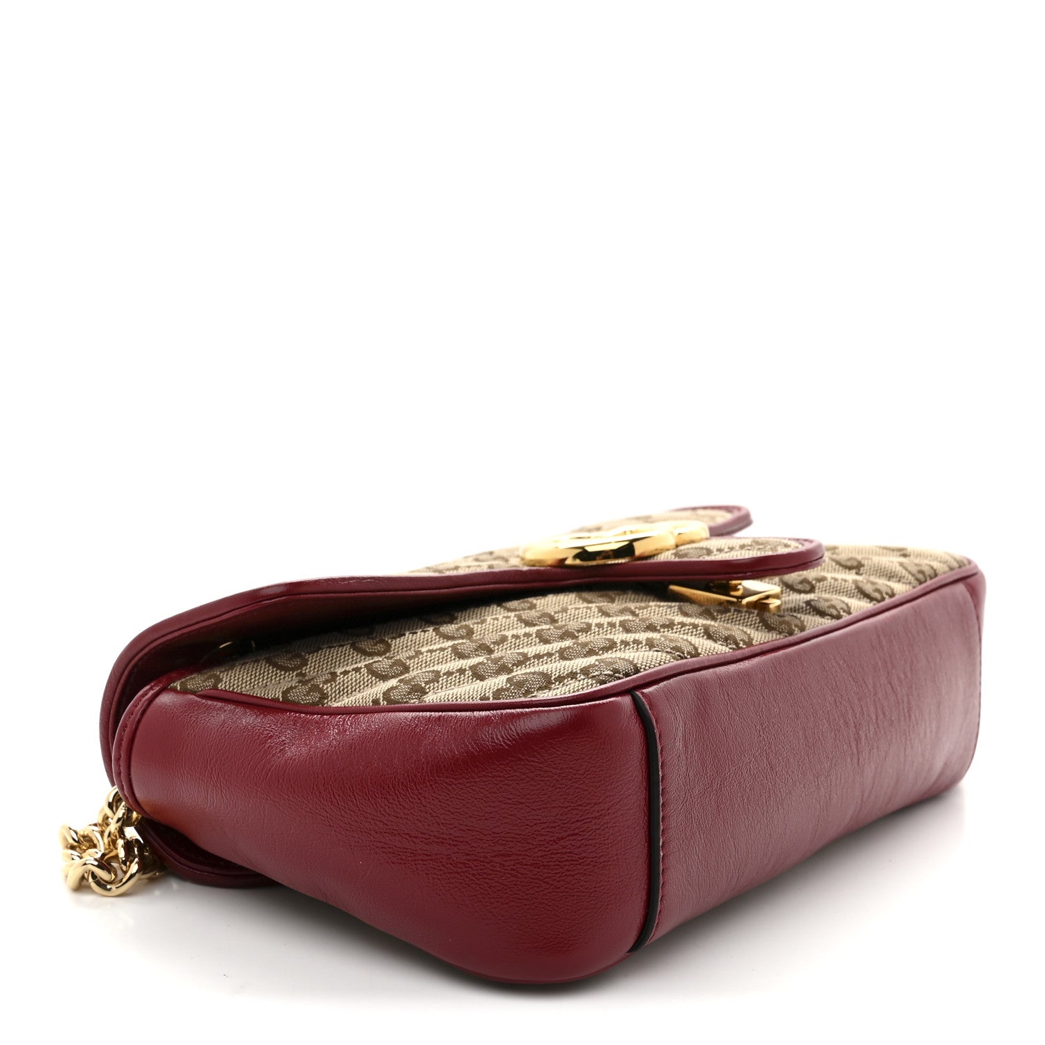 Gucci Monogram Azalea Calfskin Matelasse Diagonal Mini GG Marmont Shoulder Bag Beige Ebony New Cherry Red 4 of 10