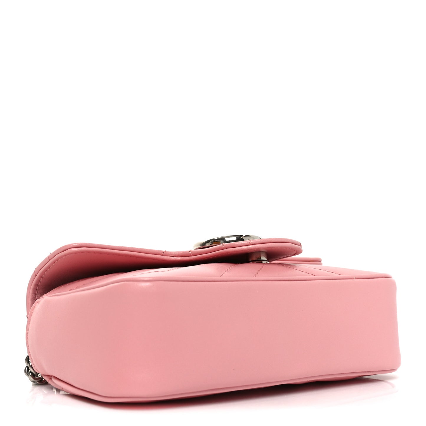 Calfskin Matelasse Super Mini GG Marmont Shoulder Bag Wild Rose