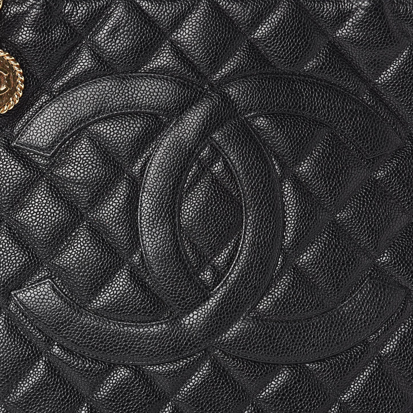 Caviar Quilted Medallion Tote Black
