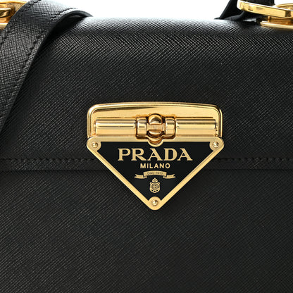 Prada Saffiano Symbole Flap Shoulder Bag Black 7 of 10