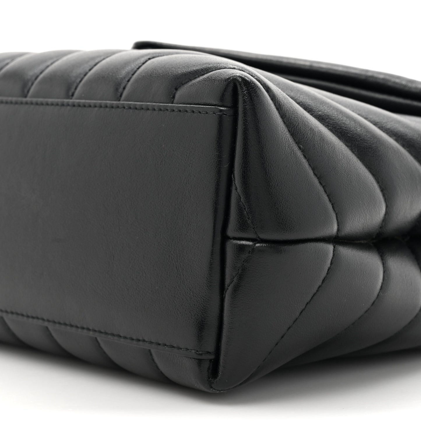 Calfskin Y Quilted Monogram Small Loulou Chain Satchel Black