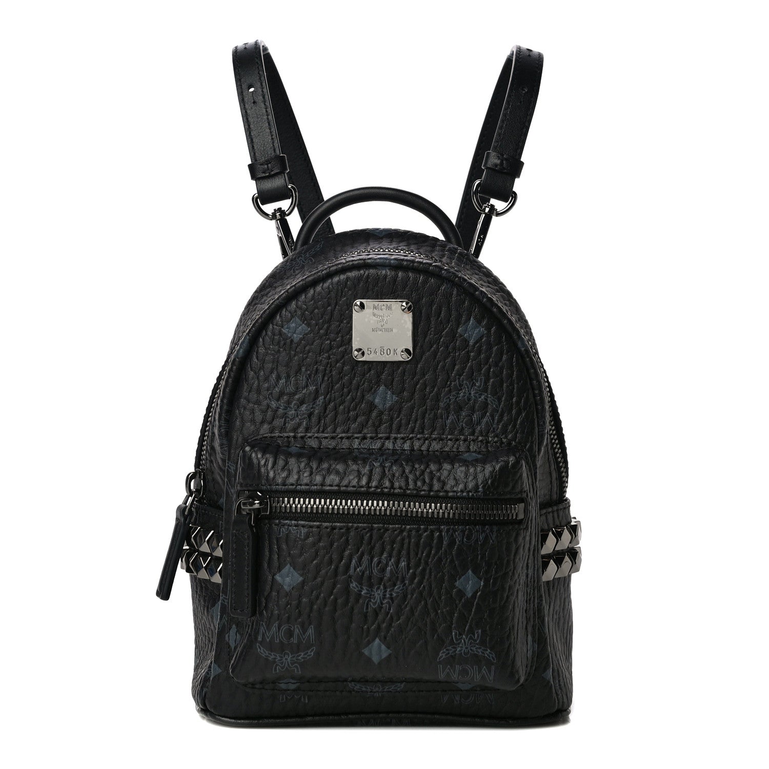 MCM Visetos Side Stud X-Mini Stark Bebe Boo Backpack Black 1 of 10