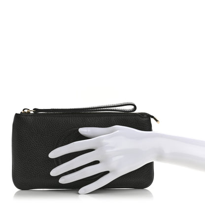 Gucci Pebbled Calfskin Soho Wristlet Black 2 of 11
