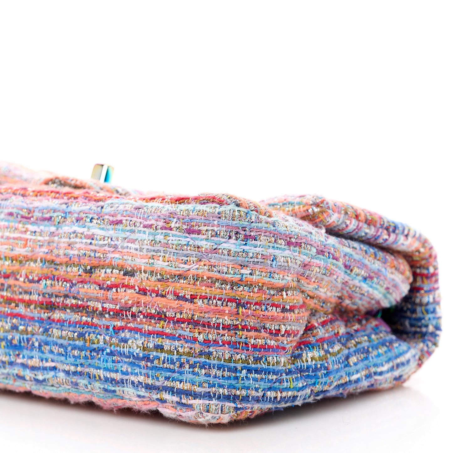 Tweed Quilted Mini Rectangular Flap Blue Pink Orange