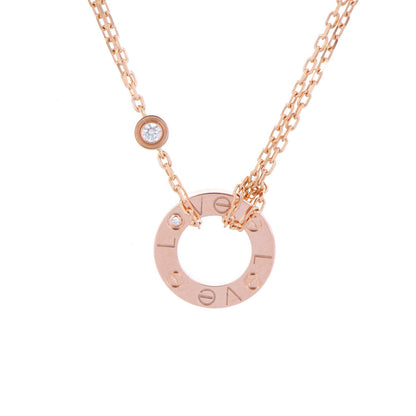 Cartier 18K Pink Gold 2 Diamond LOVE Necklace 3 of 9