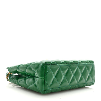Chanel Shiny Aged Calfskin Quilted Nano Kelly Shopper Green 4 of 10