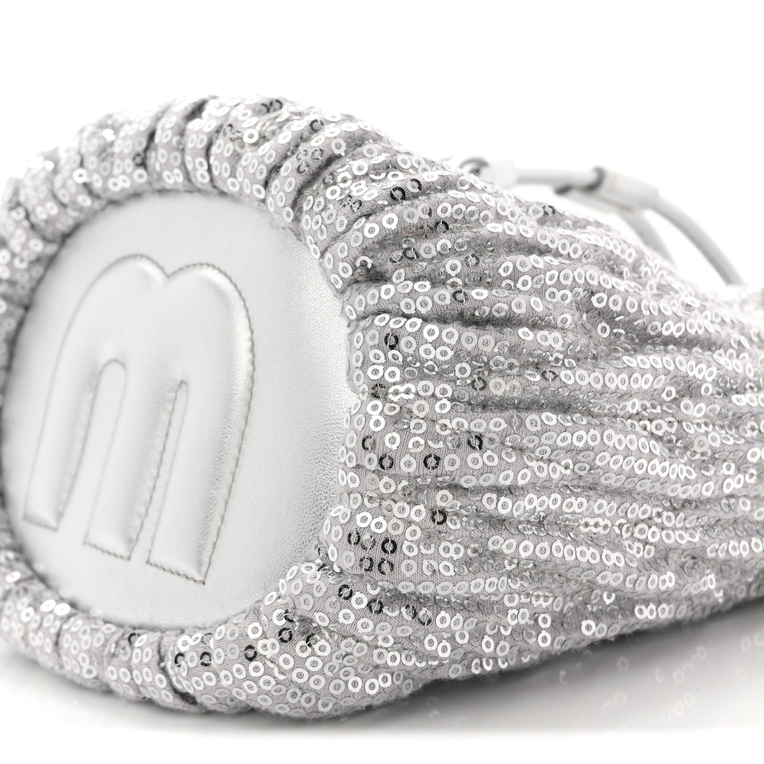 Miu Miu Paillettes Mate Bucket Bag Argento 10 of 11