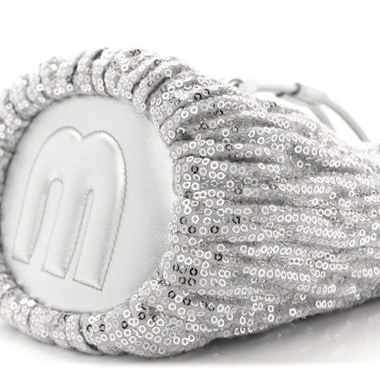Miu Miu Paillettes Mate Bucket Bag Argento 10 of 11